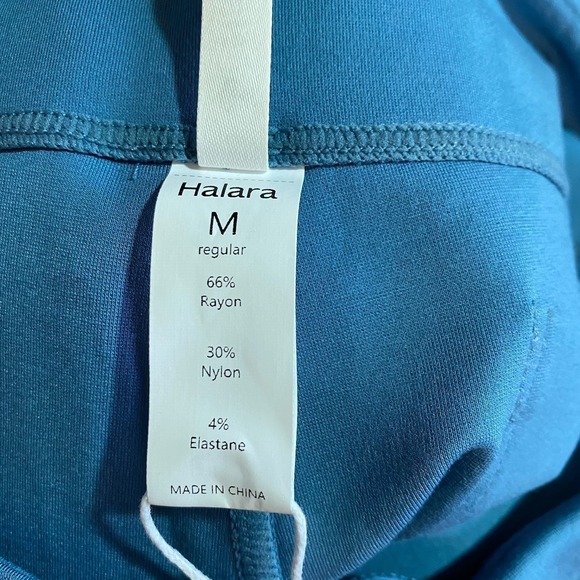 Halara NWT Flex High Waisted Back Pocket Slight Flare Work Pants Blue Medium - Picture 9 of 12